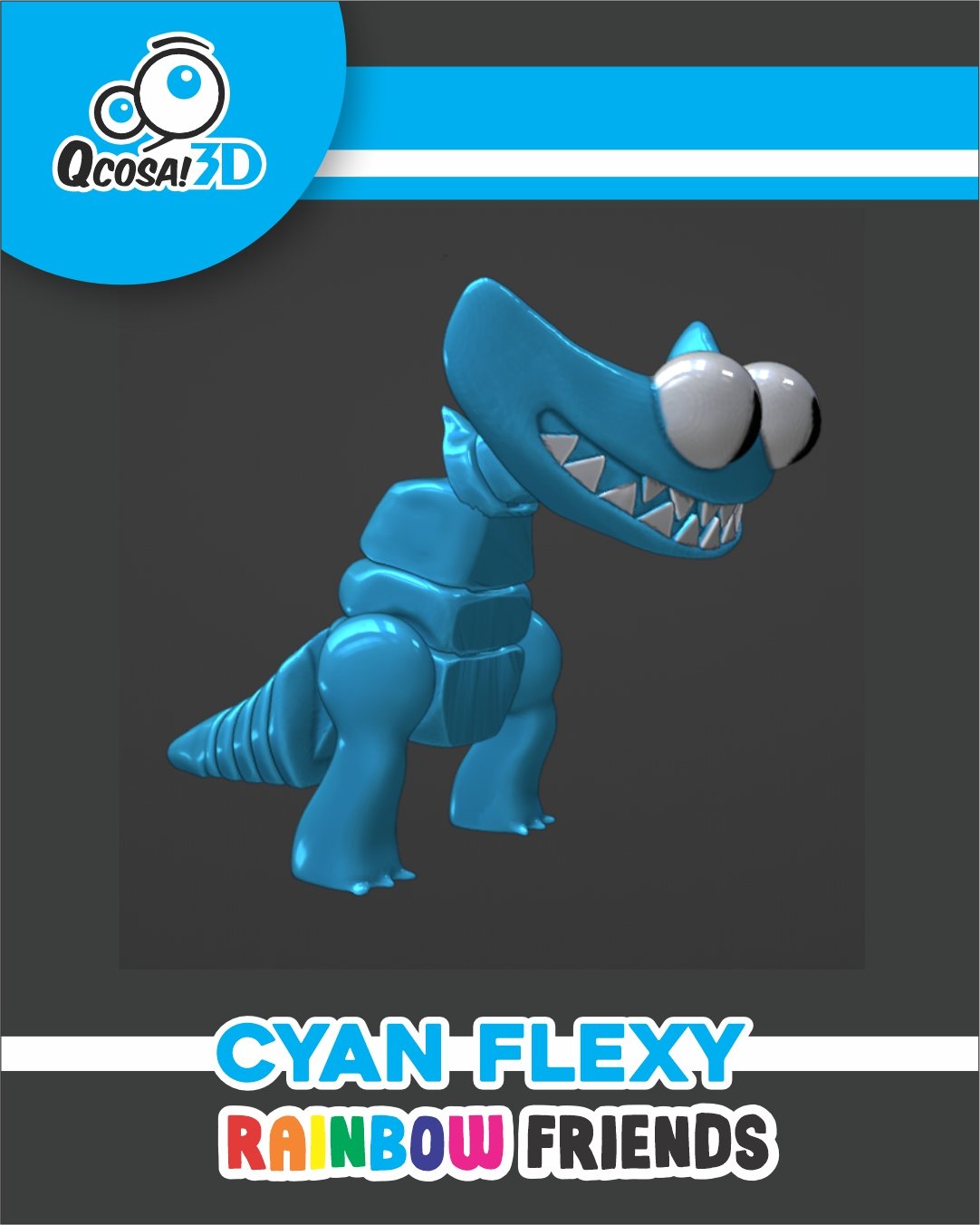 Cyan BLUE ROBLOX: Rainbow Friends 3d model