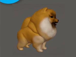 博美犬 3D 打印模型
