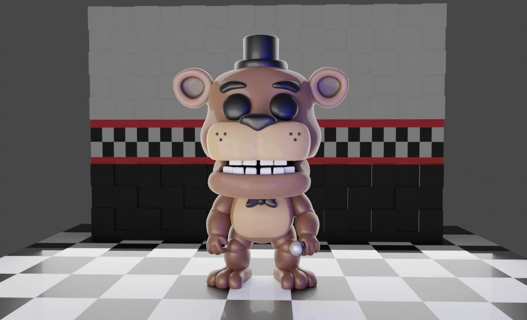 FREDDY - FNAF 3D Print Model .c4d .max .obj .3ds .fbx .stl .blend 