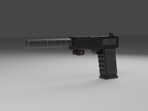Simple pistol 3D Model