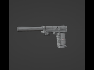 Simple pistol 3D Model