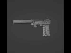 Simple pistol 3D Model