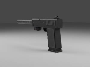 Simple pistol 3D Model