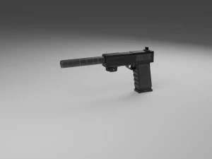 Simple pistol 3D Model