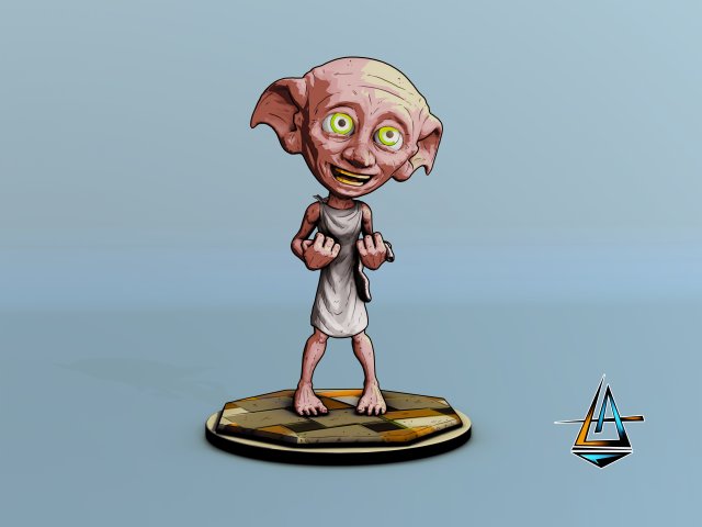 Dobby Chibi 3D 프린트 모델 .c4d .max .obj .3ds .fbx .stl .blend 