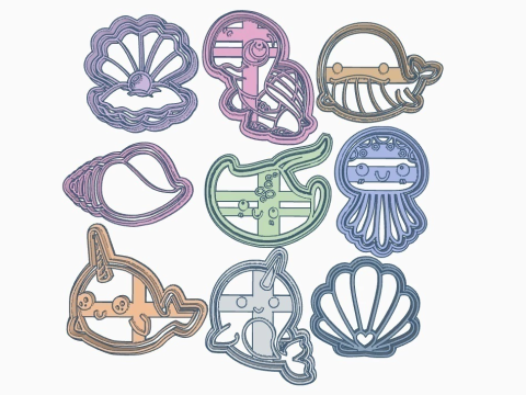 Cortantes Fondo del Mar Sea Cookie Cutter Galleta Galletitas Cermica Arcilla Manualidades 3D Print Model