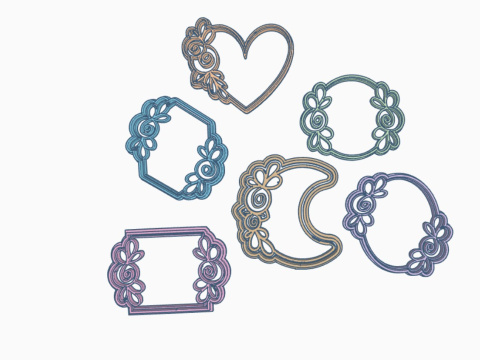 Cortantes Geometricos Marco Vintage Cookie Cutter Galleta Galletitas Cermica Arcilla Manualidades 3D Print Model