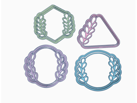Cortantes Geometricos Marco Vintage Cookie Cutter Galleta Galletitas Cermica Arcilla Manualidades 3D Print Model