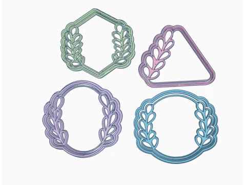 Cortantes Geometricos Marco Vintage Cookie Cutter Galleta Galletitas Cermica Arcilla Manualidades 3D Print Model