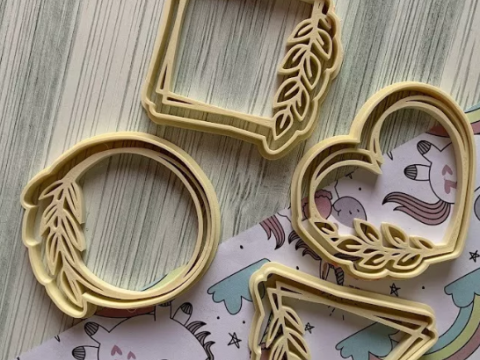Cortantes Geometricos Marco Vintage Cookie Cutter Galleta Galletitas Cermica Arcilla Manualidades 3D Print Model