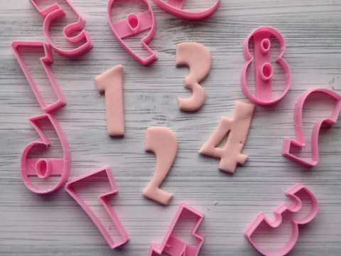 Cortantes numeros numbers Cookie Cutter Galleta Galletitas Cermica Arcilla Manualidades Modelo de impresión 3D