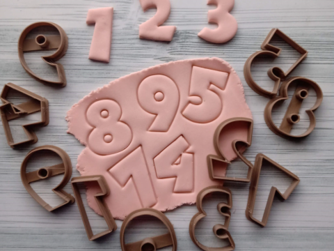 Cortantes numeros numbers Cookie Cutter Galleta Galletitas Cermica Arcilla Manualidades 3D प्रिंट मॉडल