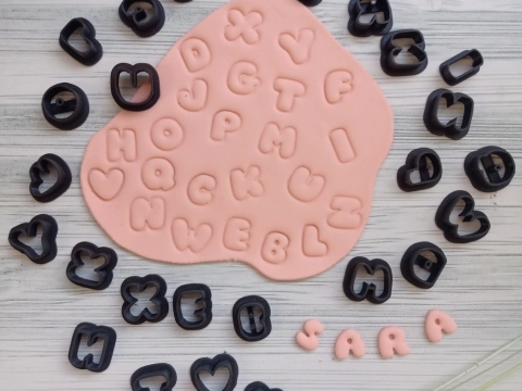 Cortantes Letras Abecedario Cookie Cutter Galleta Galletitas Cermica Arcilla Manualidades 3D Print Model
