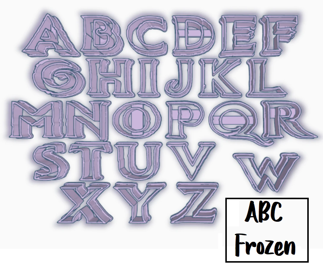 Cortantes Letras Abecedario Personajes Cookie Cutter Galleta Galletitas Cermica Arcilla Manualidades 3D Print Model .c4d .max .obj .3ds .fbx .stl .blend 