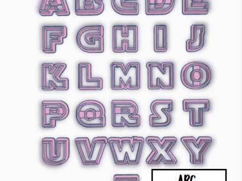 Cortantes Letras Abecedario Personajes Cookie Cutter Galleta Galletitas Cermica Arcilla Manualidades 3D प्रिंट मॉडल