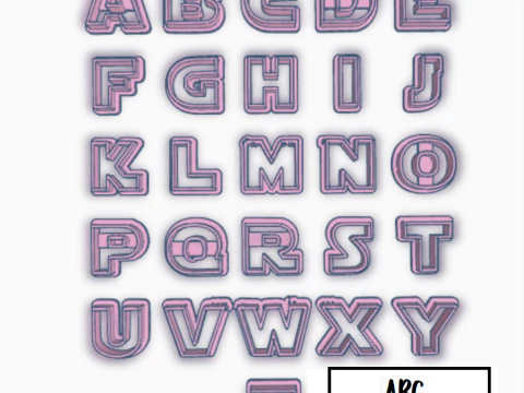 Cortantes Letras Abecedario Personajes Cookie Cutter Galleta Galletitas Cermica Arcilla Manualidades 3D Print Model