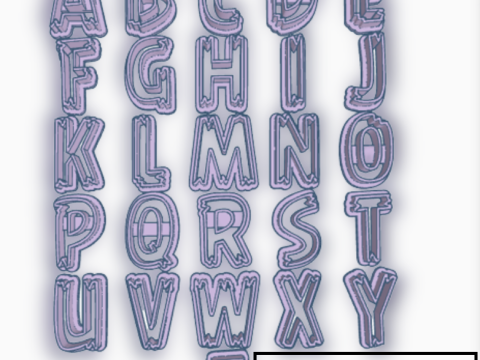 Cortantes Letras Abecedario Personajes Cookie Cutter Galleta Galletitas Cermica Arcilla Manualidades 3D प्रिंट मॉडल