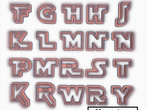 Cortantes Letras Abecedario Personajes Cookie Cutter Galleta Galletitas Cermica Arcilla Manualidades 3D Print Model