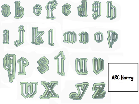 Cortantes Letras Abecedario Personajes Cookie Cutter Galleta Galletitas Cermica Arcilla Manualidades 3D Print Model
