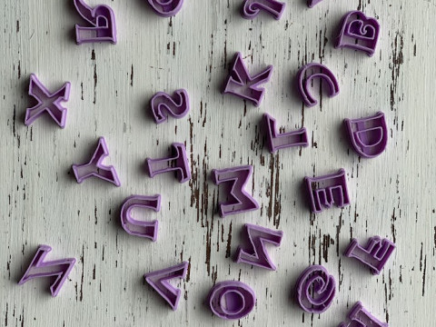 Cortantes Letras Abecedario Personajes Cookie Cutter Galleta Galletitas Cermica Arcilla Manualidades 3D प्रिंट मॉडल