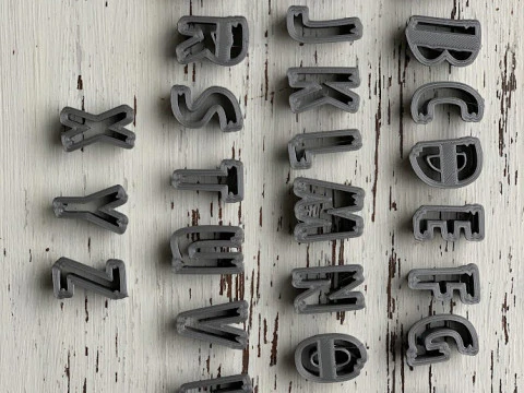Cortantes Letras Abecedario Personajes Cookie Cutter Galleta Galletitas Cermica Arcilla Manualidades 3D Print Model