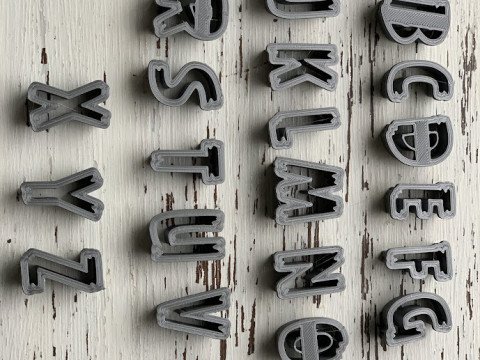 Cortantes Letras Abecedario Personajes Cookie Cutter Galleta Galletitas Cermica Arcilla Manualidades 3D प्रिंट मॉडल
