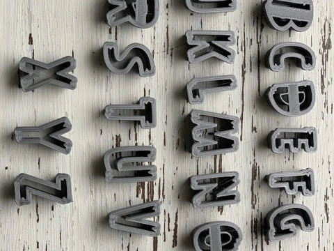 Cortantes Letras Abecedario Personajes Cookie Cutter Galleta Galletitas Cermica Arcilla Manualidades 3D Print Model