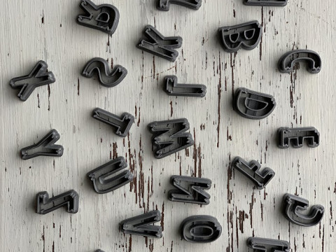 Cortantes Letras Abecedario Personajes Cookie Cutter Galleta Galletitas Cermica Arcilla Manualidades 3D प्रिंट मॉडल