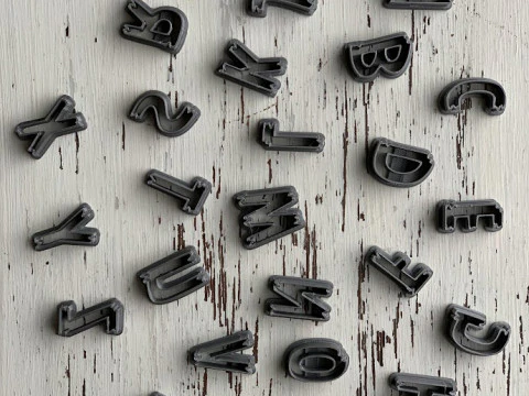 Cortantes Letras Abecedario Personajes Cookie Cutter Galleta Galletitas Cermica Arcilla Manualidades 3D Print Model