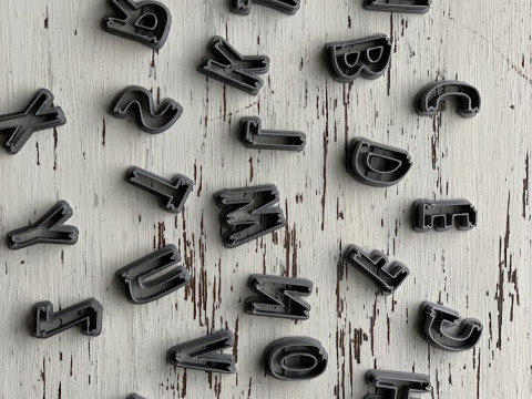 Cortantes Letras Abecedario Personajes Cookie Cutter Galleta Galletitas Cermica Arcilla Manualidades 3D प्रिंट मॉडल