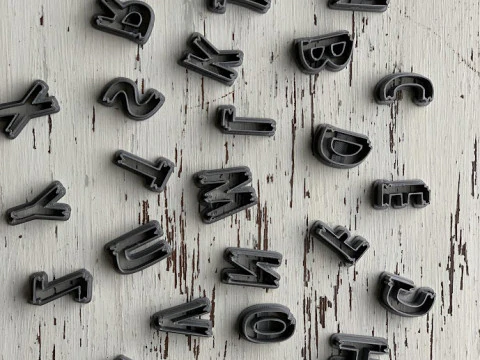 Cortantes Letras Abecedario Personajes Cookie Cutter Galleta Galletitas Cermica Arcilla Manualidades 3D Print Model