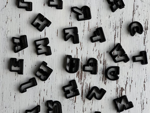 Cortantes Letras Abecedario Personajes Cookie Cutter Galleta Galletitas Cermica Arcilla Manualidades 3D प्रिंट मॉडल