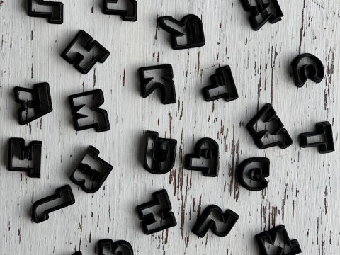 Cortantes Letras Abecedario Personajes Cookie Cutter Galleta Galletitas Cermica Arcilla Manualidades 3D प्रिंट मॉडल