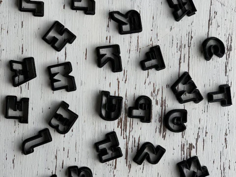 Cortantes Letras Abecedario Personajes Cookie Cutter Galleta Galletitas Cermica Arcilla Manualidades 3D Print Model
