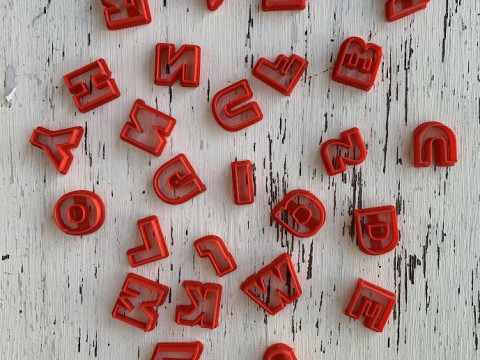 Cortantes Letras Abecedario Personajes Cookie Cutter Galleta Galletitas Cermica Arcilla Manualidades 3D प्रिंट मॉडल