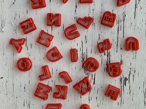 Cortantes Letras Abecedario Personajes Cookie Cutter Galleta Galletitas Cermica Arcilla Manualidades 3D Print Model