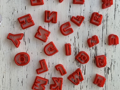 Cortantes Letras Abecedario Personajes Cookie Cutter Galleta Galletitas Cermica Arcilla Manualidades 3D प्रिंट मॉडल