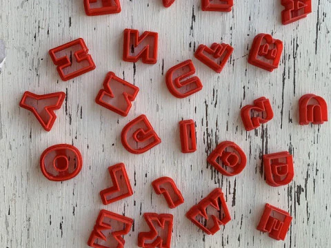 Cortantes Letras Abecedario Personajes Cookie Cutter Galleta Galletitas Cermica Arcilla Manualidades 3D Print Model