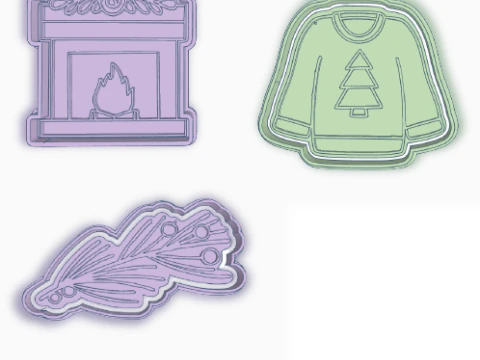 Cortantes Navidad Christmas Holydays Cookie Cutter Galleta Galletitas Cermica Arcilla Manualidades 3D Print Model