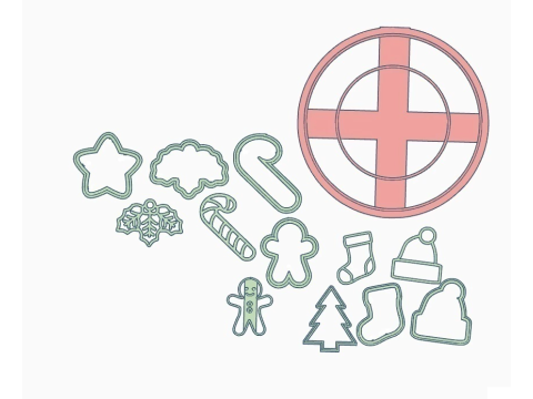 Cortantes Navidad Christmas Holydays Cookie Cutter Galleta Galletitas Cermica Arcilla Manualidades 3D Druckmodell