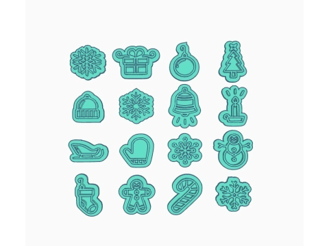 Stamp Navidad Christmas Holydays Cookie Cutter Galleta Galletitas Cermica Arcilla Manualidades 3D Druckmodell