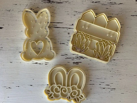Pascua Conejo Easter Rabbit EGG Cookie Cutter Galleta Galletitas Cermica Arcilla 3D Print Model