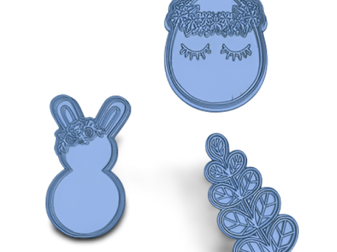 Pascua Conejo Easter Rabbit EGG Cookie Cutter Galleta Galletitas Cermica Arcilla Modelo de impresión 3D