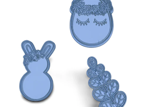 Pascua Conejo Easter Rabbit EGG Cookie Cutter Galleta Galletitas Cermica Arcilla 3D Print Model