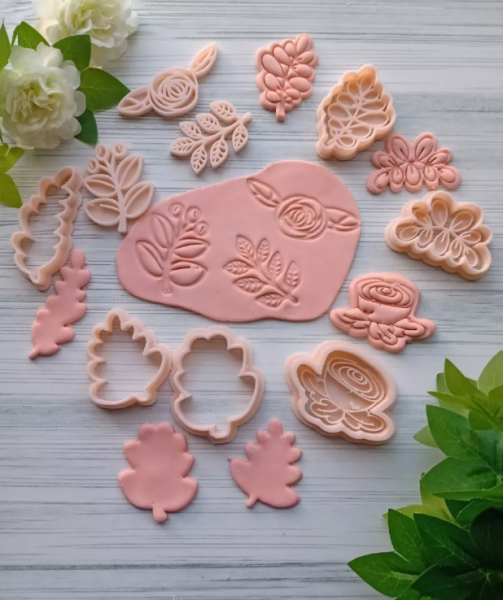Stamp Sellos Flor FLowers Cookie Cutter Galleta Galletitas Cermica Arcilla Modelo de Impressão 3D .c4d .max .obj .3ds .fbx .stl .blend 