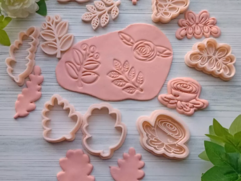 Stamp Sellos Flor FLowers Cookie Cutter Galleta Galletitas Cermica Arcilla Modelo de impresión 3D