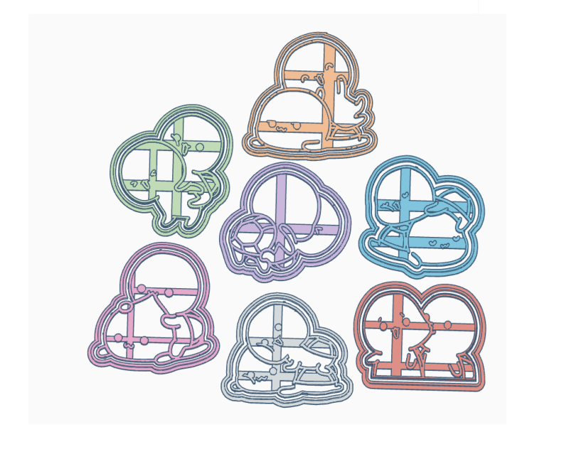 San Valentn Amor Cookie Cutter Galleta Galletitas Cermica Arcilla 3D 프린트 모델 .c4d .max .obj .3ds .fbx .stl .blend 