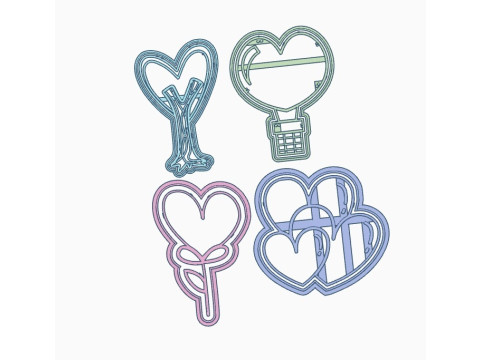 San Valentn Amor Cookie Cutter Galleta Galletitas Cermica Arcilla 3D 프린트 모델