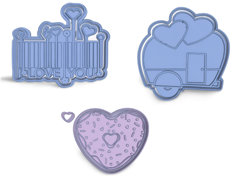 San Valentn Amor Cookie Cutter Galleta Galletitas Cermica Arcilla 3D 프린트 모델
