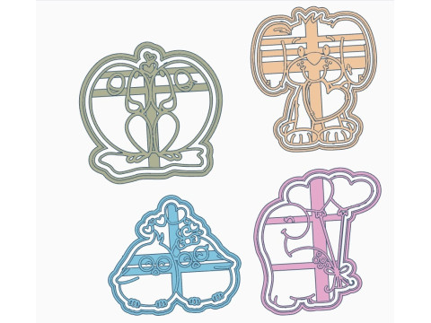 San Valentn Amor Cookie Cutter Galleta Galletitas Cermica Arcilla 3D 프린트 모델